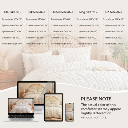 WANDERLLY - BOHO DELUXE TUFTED DECORATIVE COMFORTER SET
