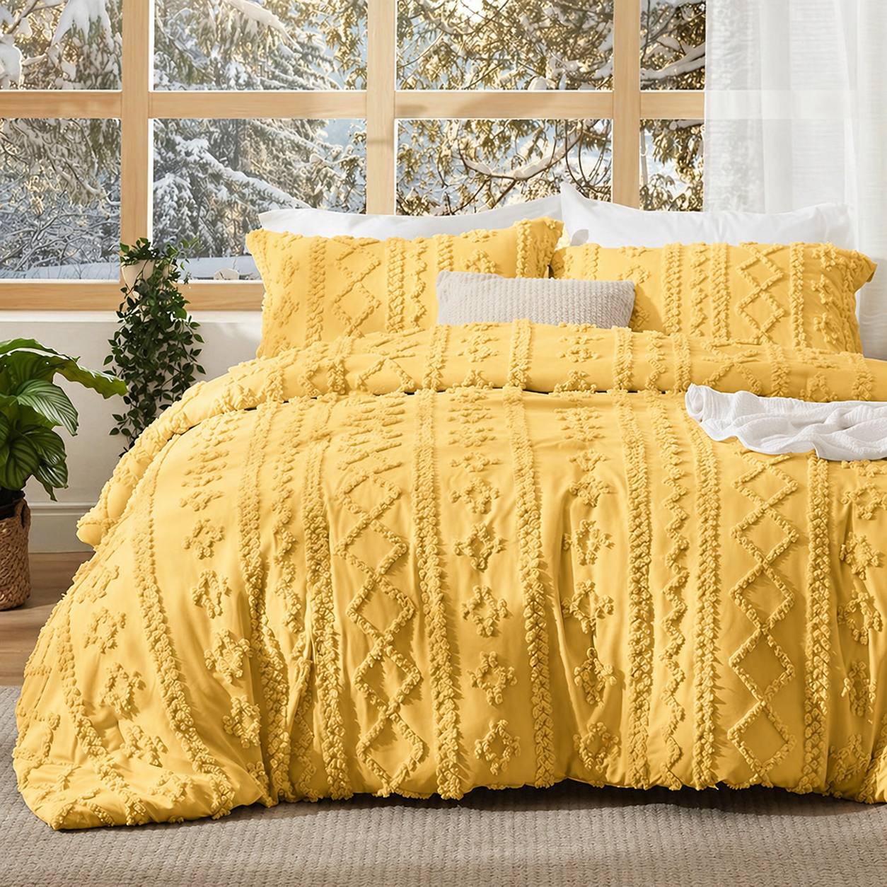 WANDERLLY - BOHO DELUXE TUFTED DECORATIVE COMFORTER SET