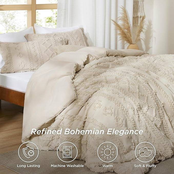 WANDERLLY - BOHO DELUXE TUFTED DECORATIVE COMFORTER SET